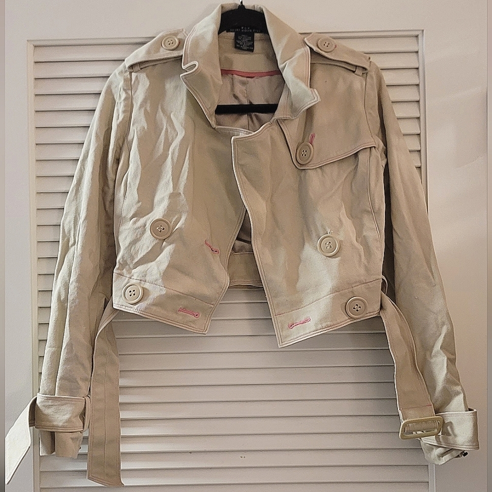 Heart Moon Star- Tan & Pink Jacket With Buttons